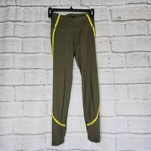 Adidas Primegreen Green Yellow Activewear Pants Womens Small Aeroready Training